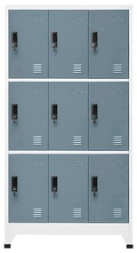 vidaXL Lockerkast 90x45x180 cm staal lichtgrijs en donkergrijs