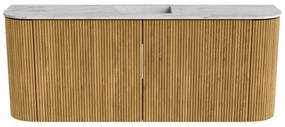 Mondiaz Joya DLux 105cm toiletmeubel ronding links/rechts oak met wastafel faye midden zonder kraangat glace