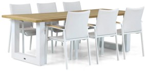 Tuinset 6 personen 240 cm Aluminium/Textileen /Aluminium/textileen Wit Lifestyle Garden Furniture Brandon/Talai