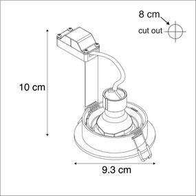 Set van 6 Moderne inbouwspot staal - Rondoo GU10 Binnenverlichting Lamp