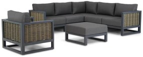 Hoek loungeset 6 personen Aluminium/wicker Grijs  Santika Furniture Santika