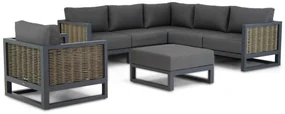 Hoek loungeset 6 personen Aluminium/wicker Grijs  Santika Furniture Santika