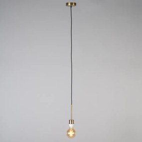 Stoffen Eettafel / Eetkamer Moderne hanglamp brons met kap 45 cm zwart - Combi 1 Landelijk / Rustiek, Modern E27 rond Binnenverlichting Lamp