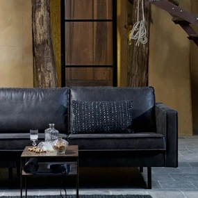 BePureHome Rodeo 2,5-zits Bank Leer Zwart