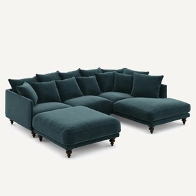 Voetenbank van fluweel chenille, Lazare