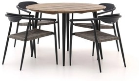 Diningset Manifesto  | 4 personen teakhout | Tuinset stapelbaar | 5-delig | Kees Smit Tuinmeubelen