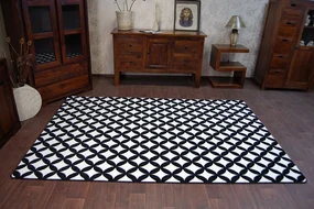 Tapijt SKETCH - F757 room/zwart - Ruit