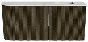 Mondiaz Joya DLux 90cm toiletmeubel ronding links shadow met wastafel faye rechts zonder kraangat opalo