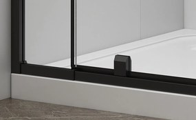 Polysan Easy Black douche draaideur helder glas 90x190cm zwart mat