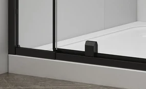 Polysan Easy Black douche draaideur helder glas 90x190cm zwart mat
