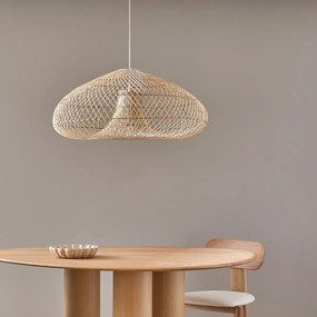 Hanglamp in gevlochten rotan, Titou