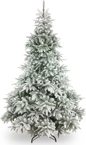 Andorra Flocked kunstkerstboom - 183cm - groen - Diameter 127cm - 1.559 tips - besneeuwd - metalen voet