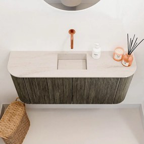 Mondiaz Joya DLux 95cm toiletmeubel ronding links/rechts shadow met wastafel faye midden zonder kraangat meli