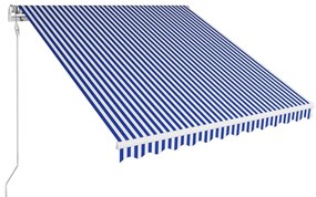 vidaXL Luifel automatisch uittrekbaar 350x250 cm blauw en wit