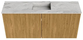 Mondiaz Joya DLux 90cm toiletmeubel oak met wastafel faye midden 1 kraangat glace