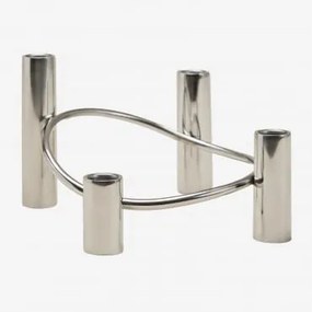 Tyva 4-arm Kandelaar Van Staal Grijs – Chroom - Sklum