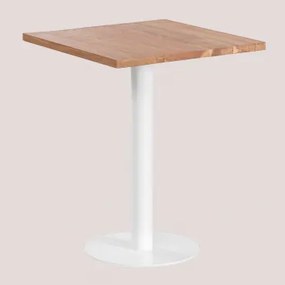 Macchiato Vierkante Bartafel Van Acaciahout ↔︎ 60 Cm & Wit - Sklum