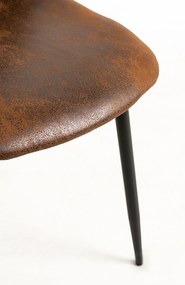 Set 4 Black Teok Kunstlederen Stoelen