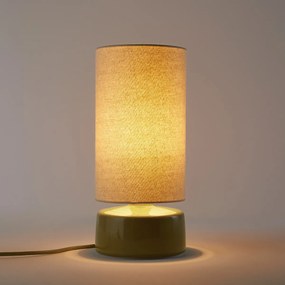 Tafellamp, van keramiek en linnen, hoogte 35 cm, AMAGA