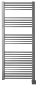 Sanicare elektrische design radiator 60x172cm zilvergrijs met Bluetooth en thermostaat rechts chroom