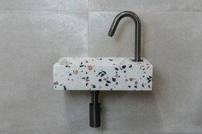 Saniclear Terrazzo fonteinset met gebogen kraan in gunmetal