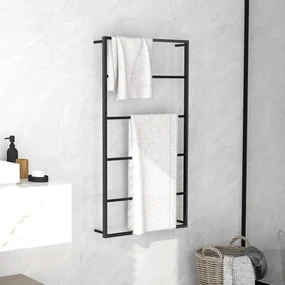 vidaXL Handdoekenrek 60x10x116 cm staal zwart
