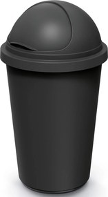 Keden Compacta R Roller Ronde Vuilnisbak - Zwart - 50 Liter - Schuifdeksel