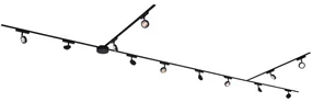 LED Modern railsysteem met 12 Spot / Opbouwspot / Plafondspots zwart 1-fase - Magnetic Lance Modern Binnenverlichting Lamp