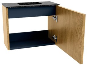 Mondiaz Joya DLux 50cm toiletmeubel oak met wastafel faye midden zonder kraangat lava