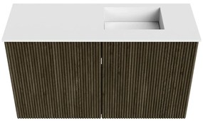 Mondiaz Joya 70cm toiletmeubel shadow met wastafel faye rechts 1 kraangat talc