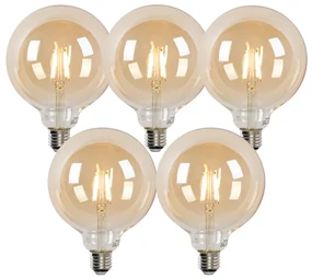 Set van 5 Smart E27 LED lamp G125 goud 4,9W 470 lm 1800-4000K