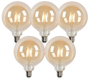 Set van 5 Smart E27 LED lamp G125 goud 4,9W 470 lm 1800-4000K