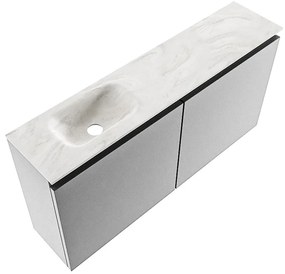 Mondiaz Ture DLux toiletmeubel 100cm plata met wastafel ostra links zonder kraangat