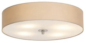 Stoffen Landelijke plafondlamp beige 50 cm - Drum Modern, Landelijk / Rustiek E27 rond Binnenverlichting Lamp