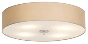 Stoffen Landelijke plafondlamp beige 50 cm - Drum Modern, Landelijk / Rustiek E27 rond Binnenverlichting Lamp