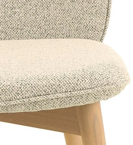 Eetkamerstoel Met Houten Poten Creme Boucle