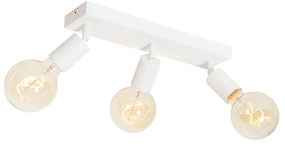 Moderne Spot / Opbouwspot / Plafondspot wit rechthoekig 3-lichts - Facil Modern E27 Binnenverlichting Lamp