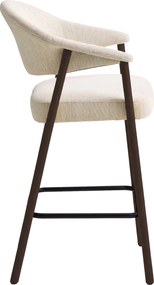 GARDA crème beige (stof Harmony 110) / eiken dark espresso - GESTOFFEERDE BARKRUK VOOR KEUKEN/BAR