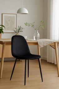 Teok Stoel Zwart Fluweel