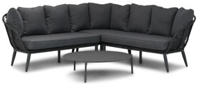 Hoek loungeset 4 personen Wicker Zwart  Coco Coco Leonardo