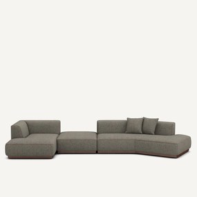 Bank met hoek links met tweed voetensteun, JACOPO