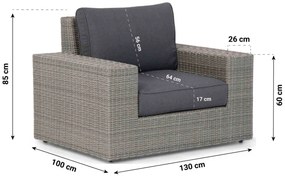 Tuinstoel Wicker Grijs-antraciet Garden Collections Oxford