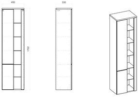 Comad Bahama White 800 FSC kolomkast 170cm wit