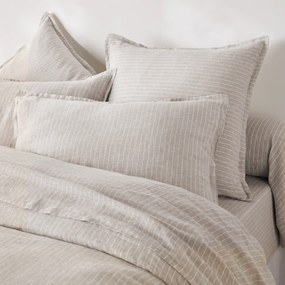 Kussensloop in gewassen linnen, gestreept, Linot