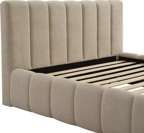 Teddy Boucle Bedframe Met Strepen 180 X 200 Cm