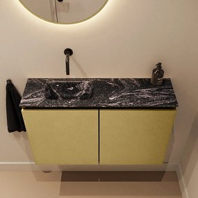 Mondiaz Ture DLux toiletmeubel 80cm oro met wastafel lava links zonder kraangat