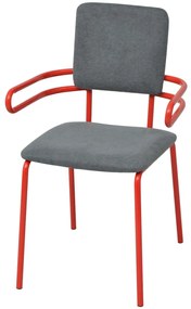 vidaXL Eetkamerstoelen 2 st stof rood en grijs