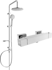 Mexen Carl opbouw doucheset met regendouche en thermostatische douchekraan Cube, chroom - 77200240-00