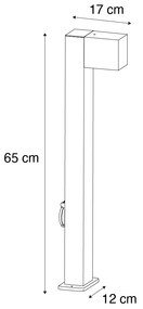 Moderne staande buitenlamp zwart 65cm met stopcontact IP44 - Baleno Modern GU10 IP44 Buitenverlichting