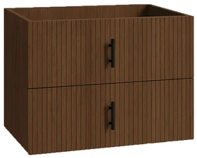 Muebles Raya onderkast ribbelfront 80cm met 2 softclose lades walnoot